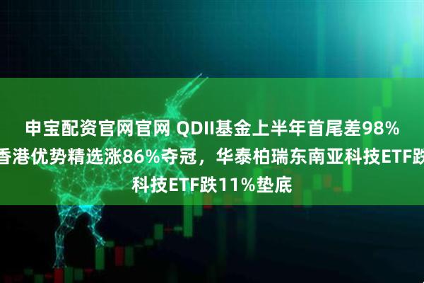 申宝配资官网官网 QDII基金上半年首尾差98%！汇添富香港优势精选涨86%夺冠，华泰柏瑞东南亚科技ETF跌11%垫底